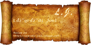 Légrádi Joel névjegykártya